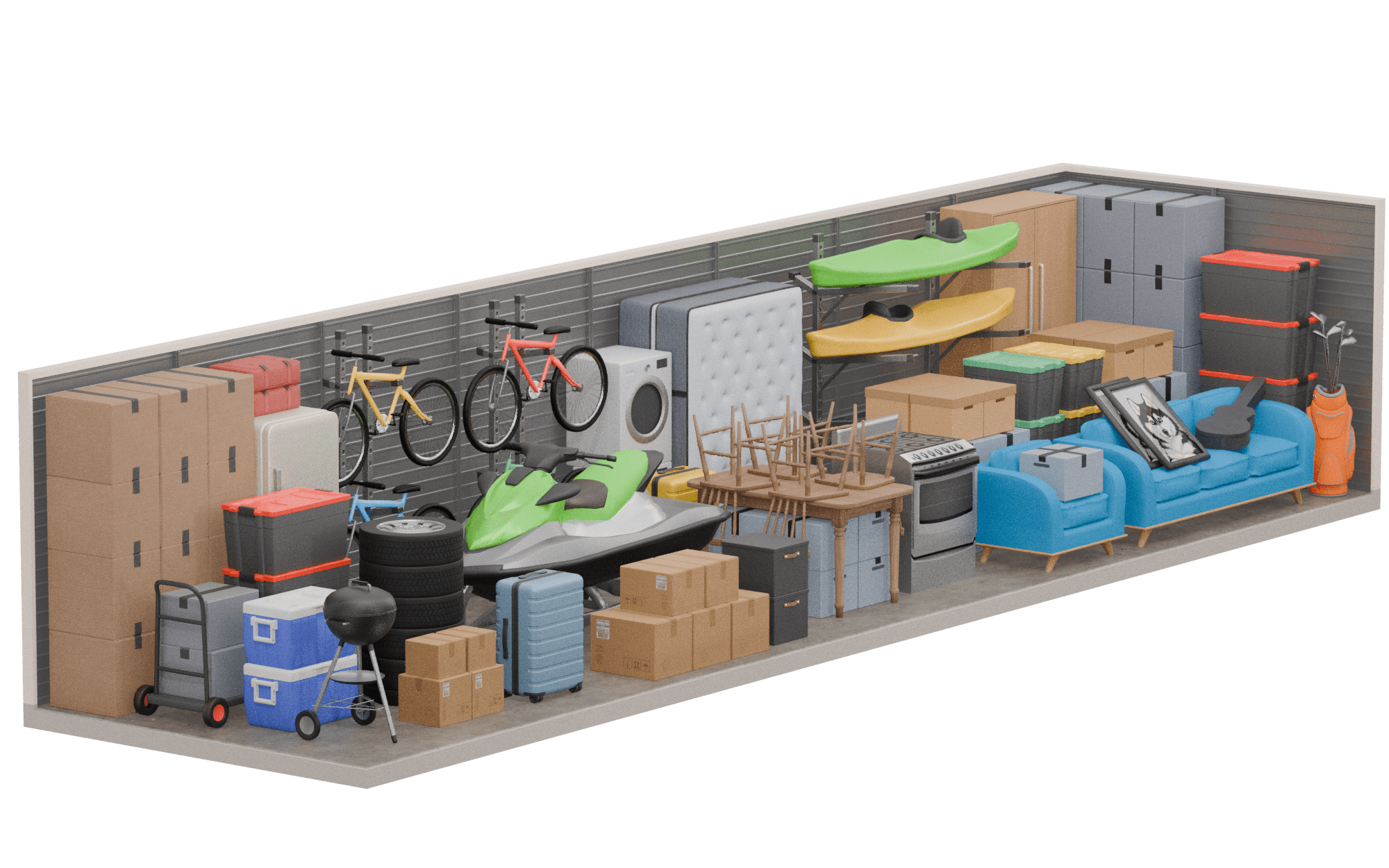 10' x 40' storage unit render