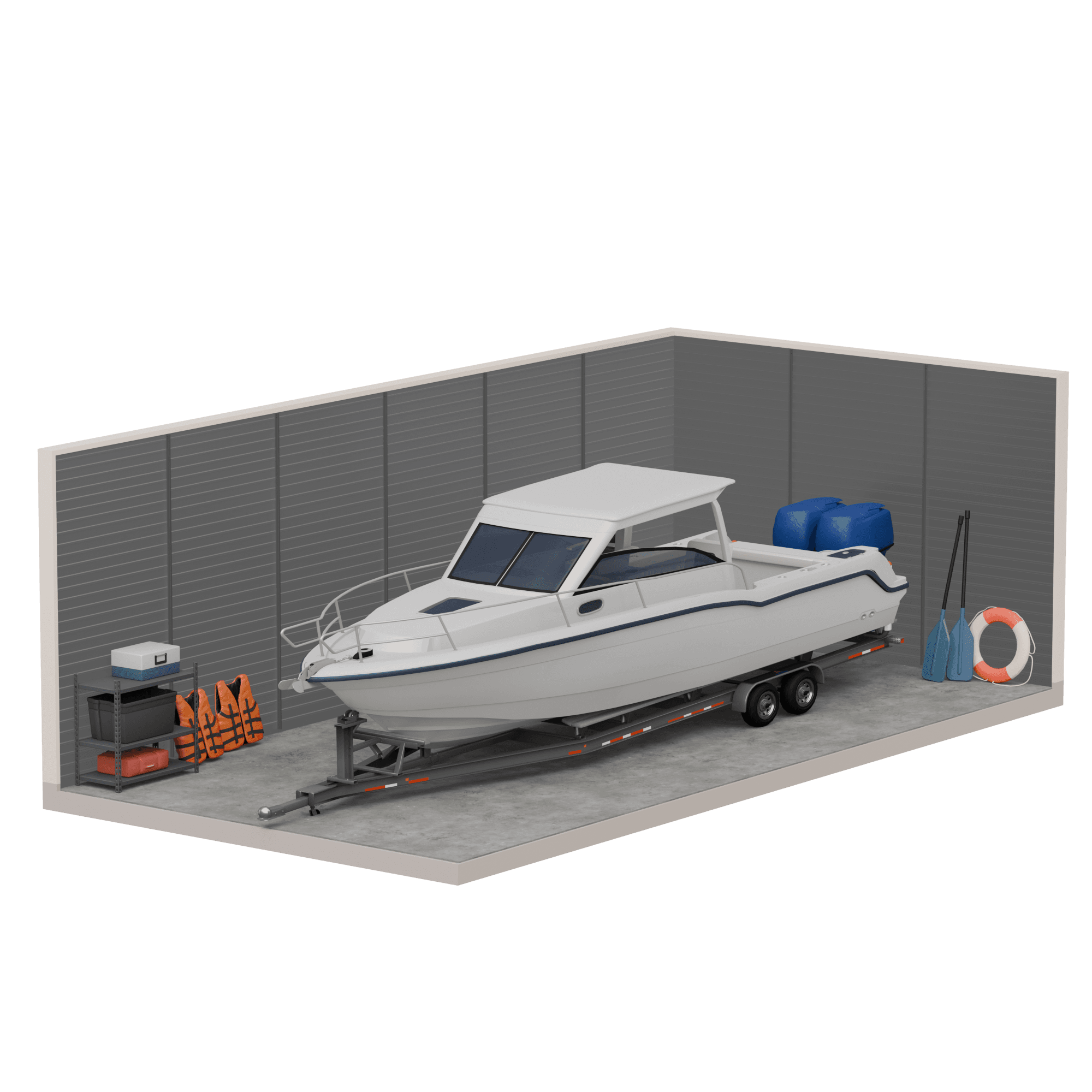 15' x 30' Enclosed Parking render