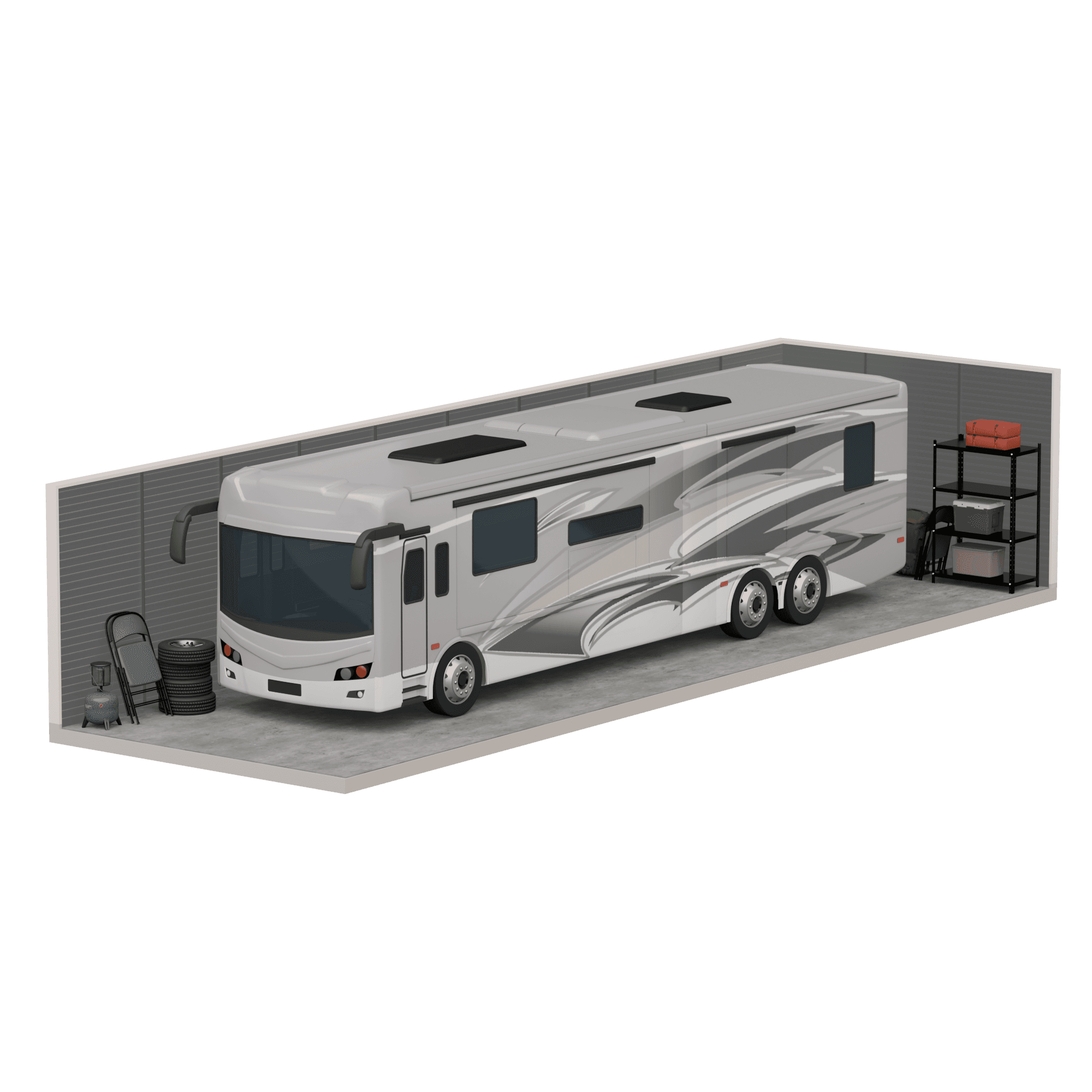 15' x 50' Enclosed Parking render