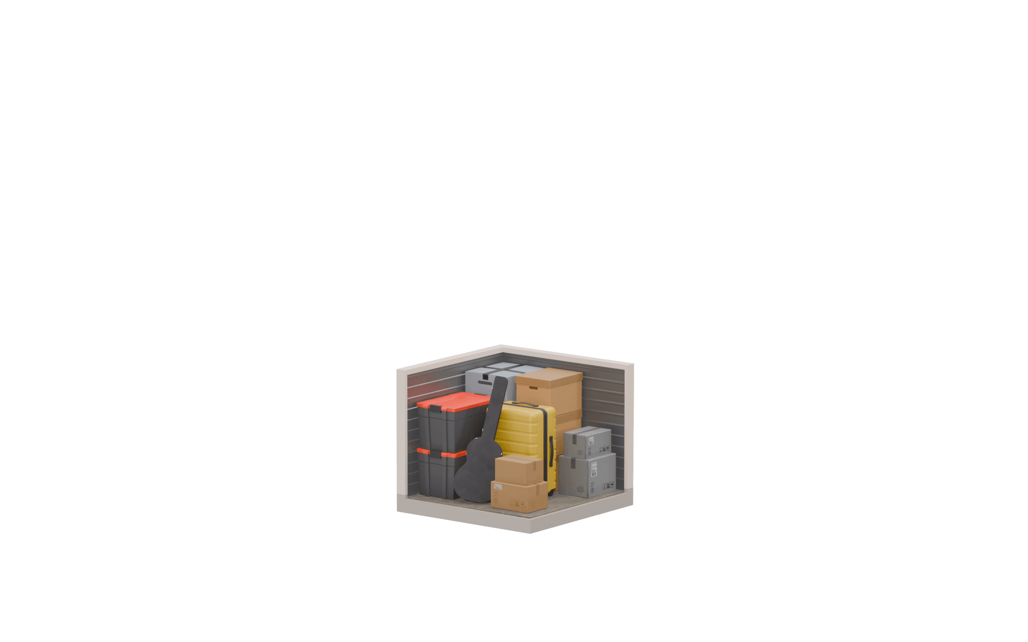 5' x 5' low-height storage locker render